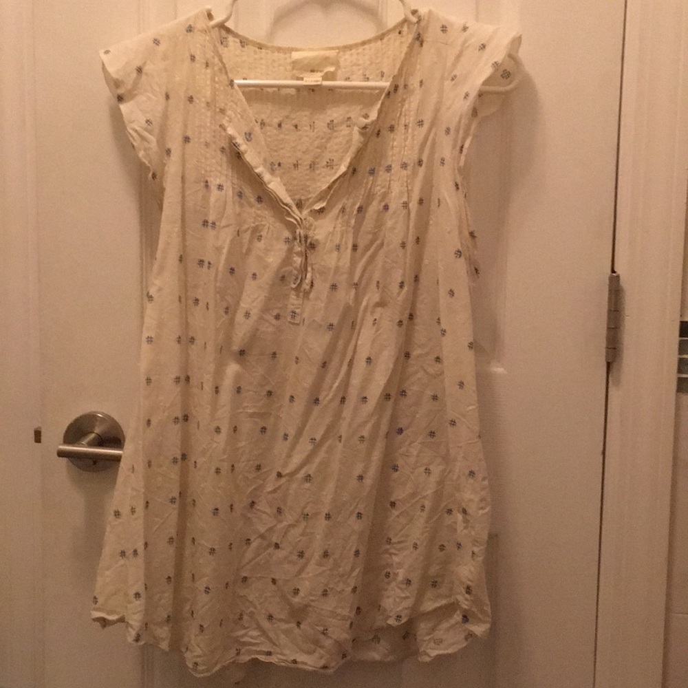 Band of Outsiders Flutter Slv Pintuck Top Sz 4